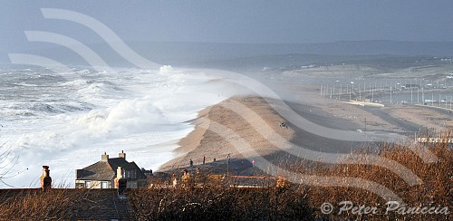 Chesil Beach Dorset UK Storm